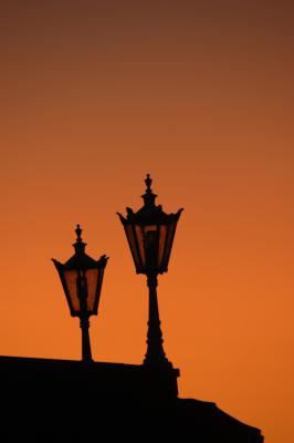Lampen im Abendrot